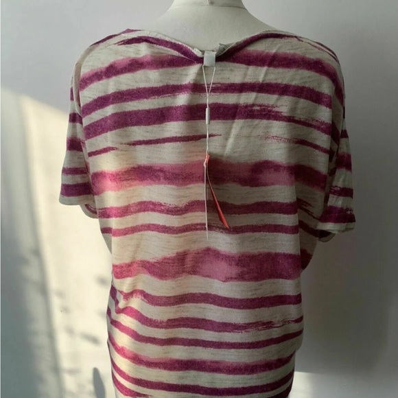 Monsoon Linen Blend Knit Top Pink And Beige Size Small - Picture 7 of 9